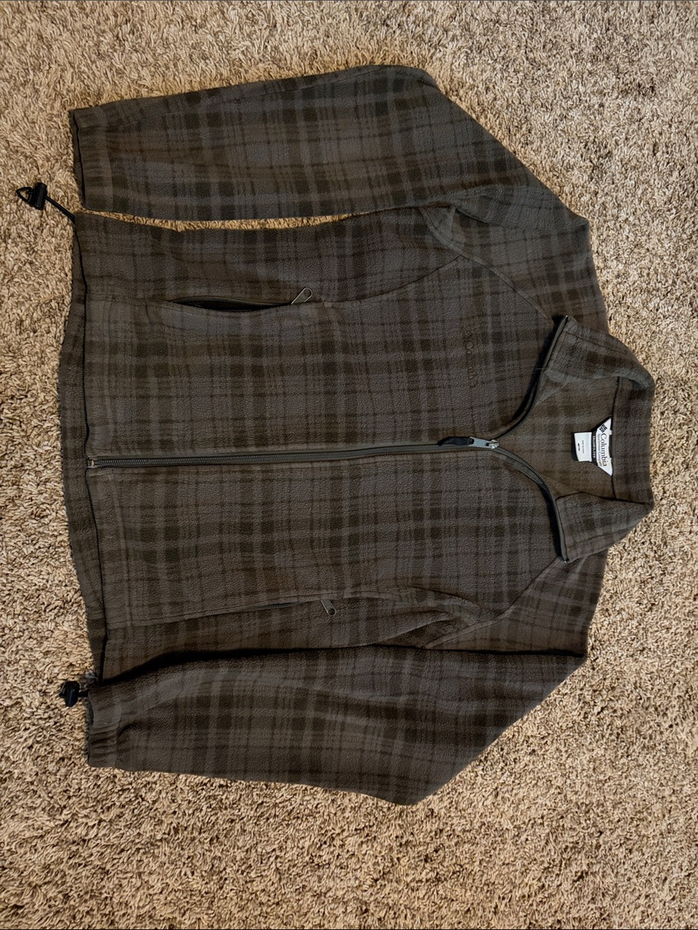 Columbia Brown Plaid Full-Zip Fleece Jacket